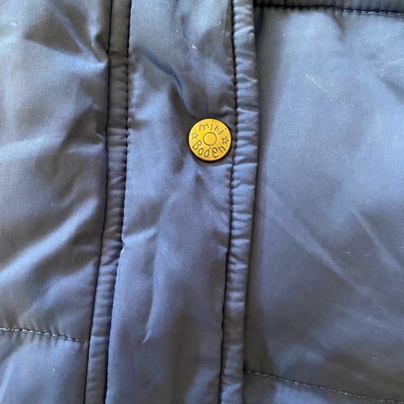 Mini Boden Navy Puffer Jacket Red Fleece Lining 13/14Y - Picture 3 of 5